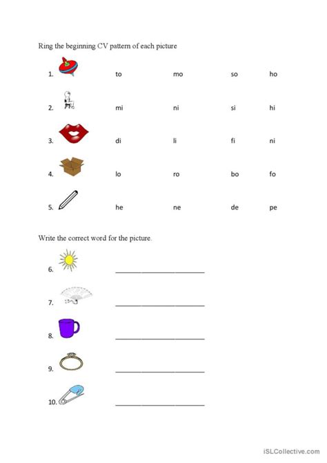 Syllable Pattern CV 的图像结果