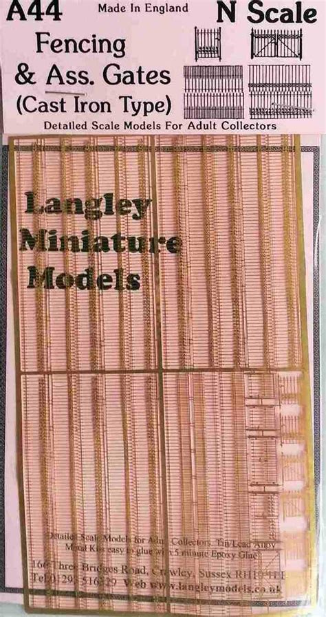 Langley Models Fencing Gates Etched Brass N Scale Unpainted Model ...