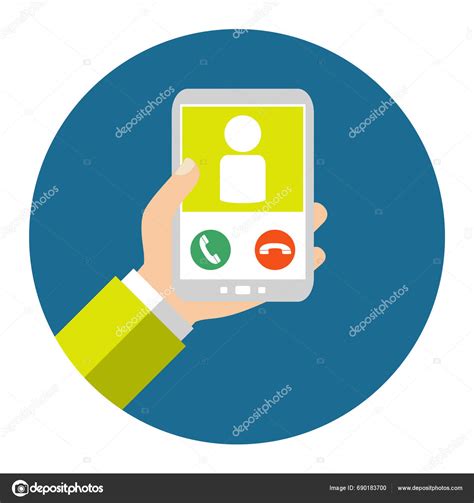 Flat Design Button Phone Call Smartphone — Stock Photo © keport #690183700
