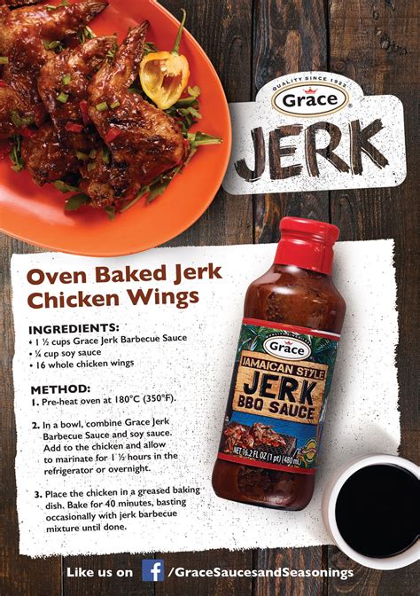 Oven Baked Jerk Chicken Wings - Grace Foods