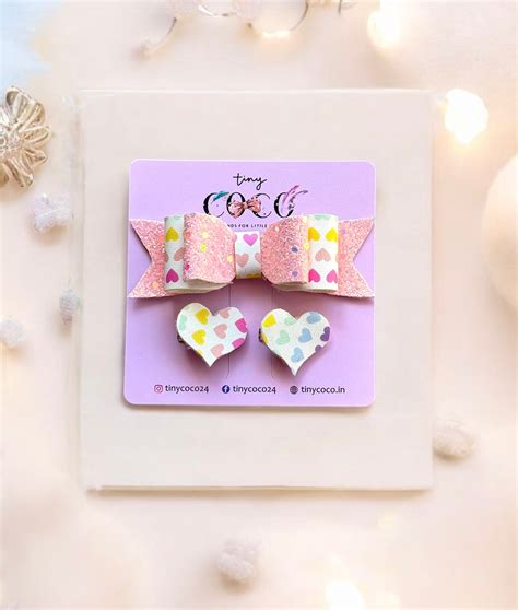 Valentine's Day Confetti Heart Bows – TinyCoco