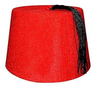 100% Egyptian Adult Red Fez Tarboush Tarboosh Turkish Ottoman Hat ...