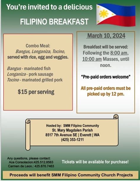 SMM Filipino Breakfast Fundraising , 8517 7th Ave SE, Everett, WA ...