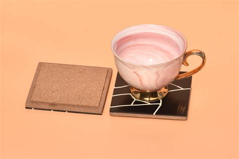 BLACK MARBLE PATTERN STYLISH RESIN COASTERS – SHILPWARE