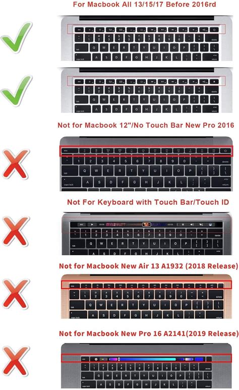 Buy HRH Silicone Keyboard Cover Skin for MacBook Air 13,for MacBook Pro ...