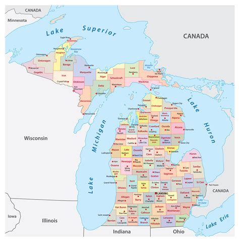 Printable Michigan County Map