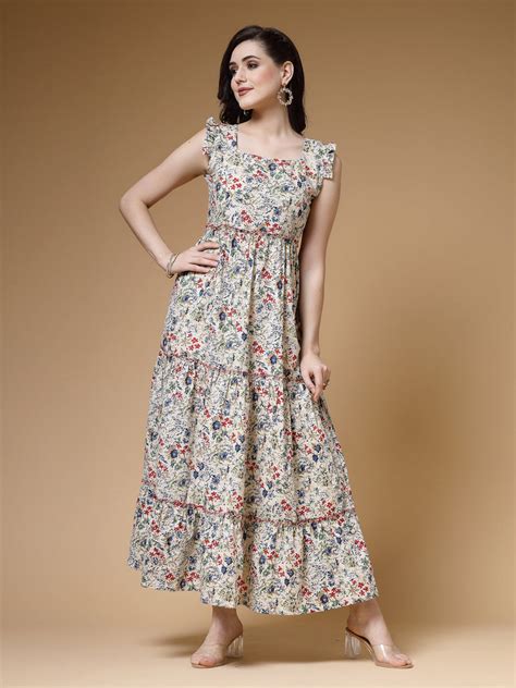 Indibelle Ditsy Print Cotton Maxi Set (Off White) – indibelle