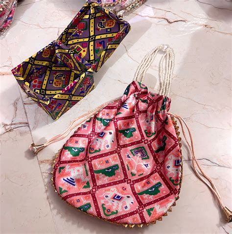LAMANSH Combo of Patola Potli bags & Patola Mini Trunk box | Ideal com ...