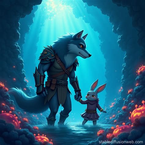 the powerful wolf luke and his small but brave Prompts | Stable ...