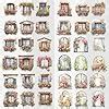 VAAIMAI 72 Pcs Vibrant Vintage Window Stickers Journal Colourful ...