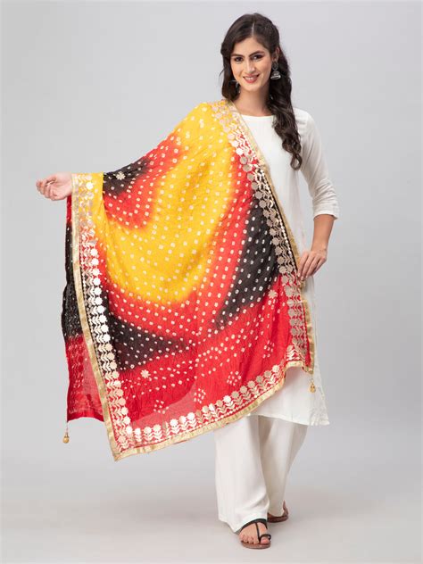 BEST SELLER Bandhani Print Silk Blend Fabric Dupatta || SHOP NOW ...