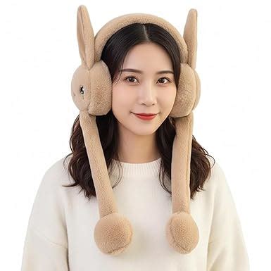 Zacharias Women/Girl's Plush Soft Winter Movable Bunny Ear Earmuff me ...