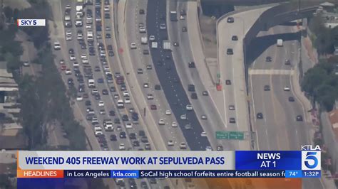 Lane closures on 405 Fwy in place this weekend