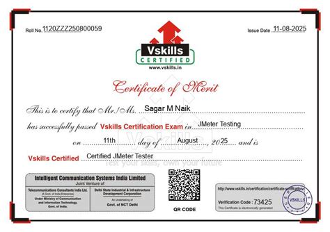 Sagar M Naik - Certified JMeter Tester