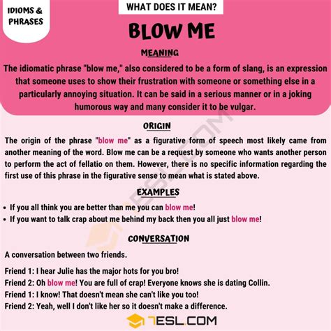 "Blow Me" Meaning, Origin and Examples • 7ESL