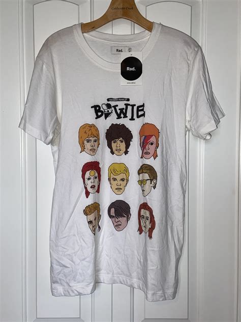“The Many Faces Of Bowie” David Bowie Shirt NWT Sz L - Gem