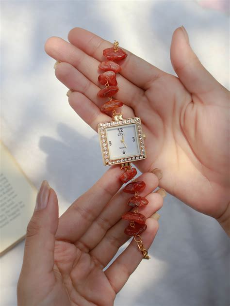 Alannah Fire Agate Wrist Watch – Kaashnii