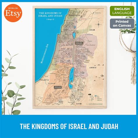 The Kingdoms of Israel & Judah Map, Divided Kingdom of Israel, Printable Bible Map, Old ...