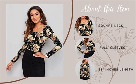 Buy Dream Beauty Fashion Women's Full Sleeve Square Neck Printed Fitted ...