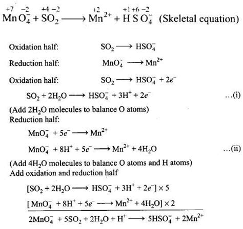 Write balanced chemical equations for action of potassium permanganate ...