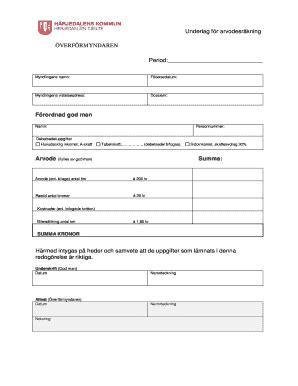 Fillable Online Redogrelse fr god man till ensamkommande Godmanskap ...