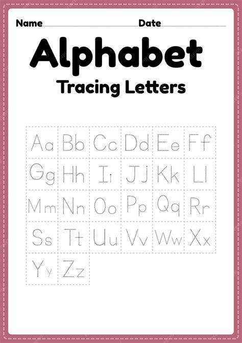 Premium Vector | Tracing letters alphabet worksheet for kindergarten ...