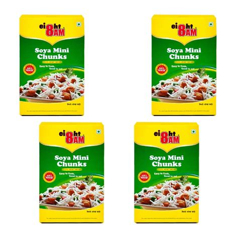 8AM Soya Mini Chunks, Soyabean High Protein, Pure Vegetarian, 200g(Pack ...