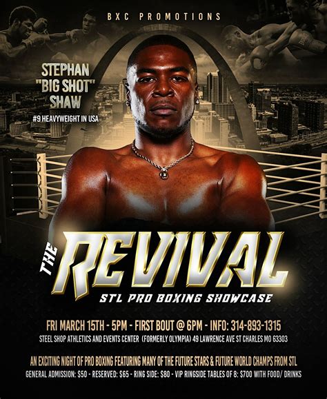 THE REVIVAL "STL PRO BOXING SHOWCASE", Steel Shop Athletics & Events ...