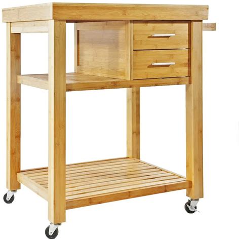 Kitchen Trolley: Rolling Bamboo Wood Kitchen Cart Trolley – Studio GKW