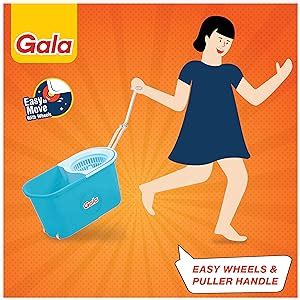 Gala e-Quick Spin Mop with Easy Wheels and Bucket with 2 Refills ...