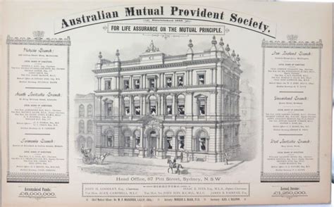 1880's Stunning Large Advertisement for AMP Australian Mutual Provident ...