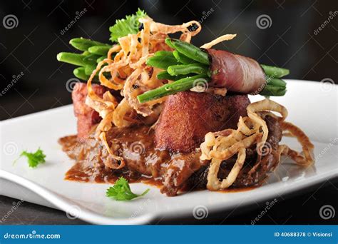 Grilled Beef Steak Meat with Baked Potato and Asparagus Stock Photo ...