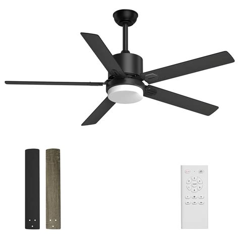 alescu Black Ceiling Fans with Lights - Outdoor Ceiling Fan with Remote ...