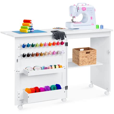 Best Choice Products Sewing Machine Table & Desk w/ Craft Storage and ...