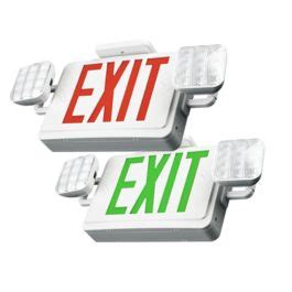 3.5W Red/Green LED Combo Emergency Exit Sign w/ Battery Back up-POR