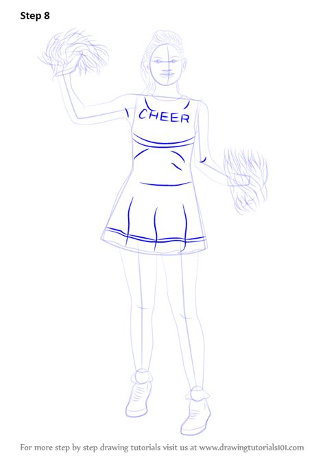 How to Draw a Cheerleader Girl (Other Occupations) Step by Step ...