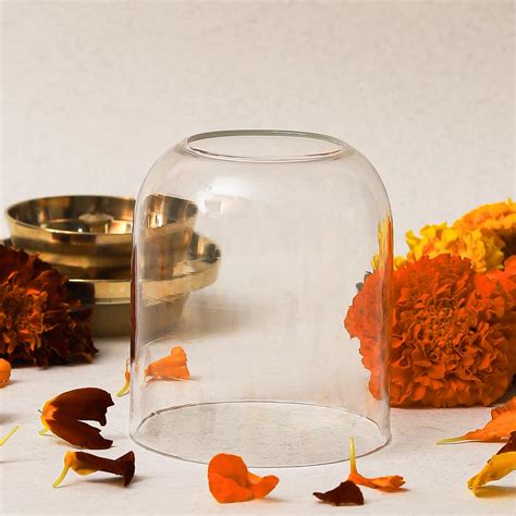 Buy Klassic Curved Borosilicate Glass Shade Without Diya | Diya Cover ...