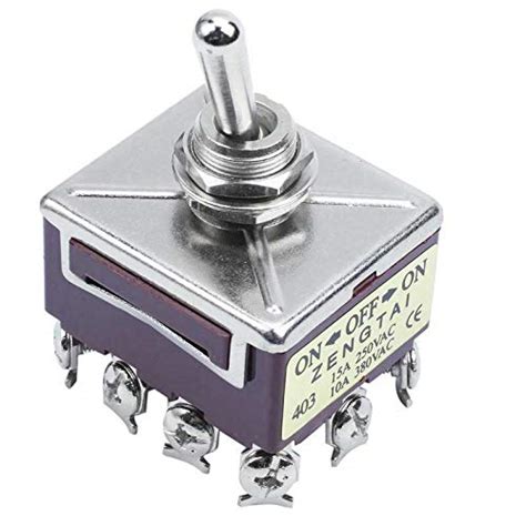 WHIZZO 1X(AC 15A/250V 10A/380V Screw Terminals On/Off/On 4PDT Toggle ...