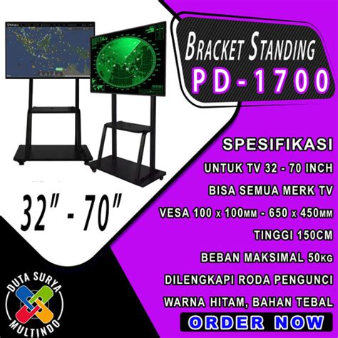Jual bracket braket breket tv standing PD 1700 32 inch sampai 70 inch ...