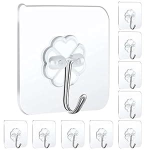 Zureni Self Adhesive Wall Hanging Hooks Heavy Duty Multi-Functional ...
