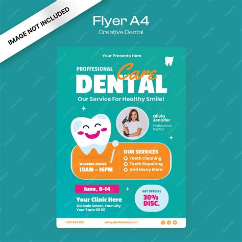 Premium Vector | Creative dental flyer template