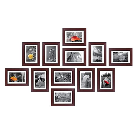 Amazon Brand - Solimo Rosewood Collage Set of 12 Photo Frames ( 6 X 8 ...