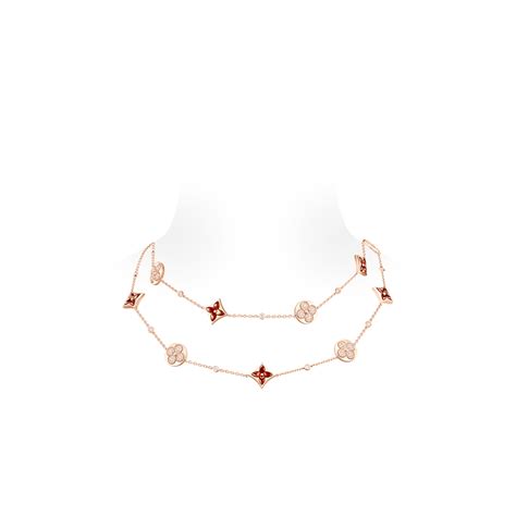 Color Blossom BB LNY Long Necklace, Rose Gold, Cornelian and Diamonds ...