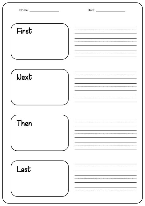 16 worksheets first next last sequencing – Artofit