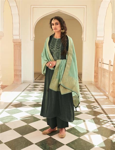 Green Unstitched Cotton Suit Dress Material with Dupatta – Stilento