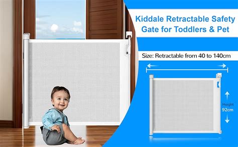 Kiddale Extendable(Width 40-140cm & Height 92cm) Baby Safety Gate for ...