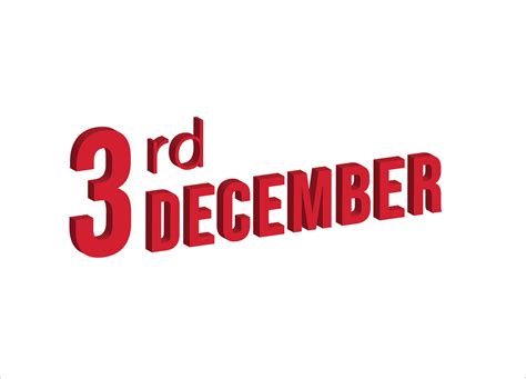 3rd December , Daily calendar time and date schedule symbol. Modern ...