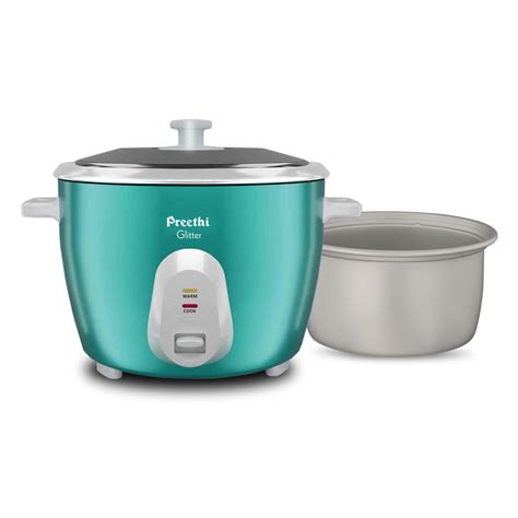 Buy Preethi Glitter Electric Cooker, 2.2 Liters with Double Pan - Green ...