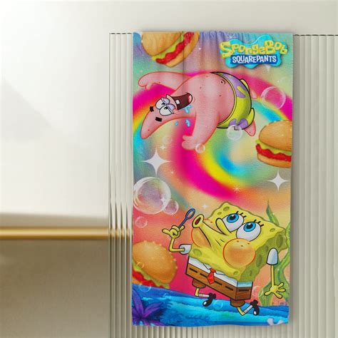 Sassoon Nickelodeon Spongebob Cotton Kids Bath Towel in 380 GSM- 60 cm ...