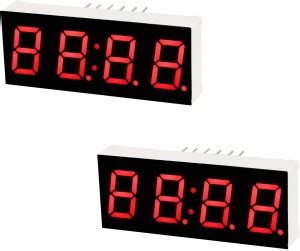 Electrobot 2Pcs 4-Bit 7-Segment 0.56" Red LED Digital Display Tube For ...
